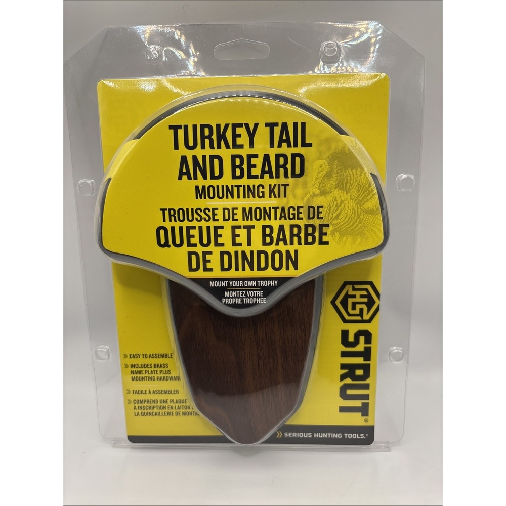 Turkey Tail & Beard Mounting Kit HS Strut 00849 Trophy Plaque + Brass Tag New Pk